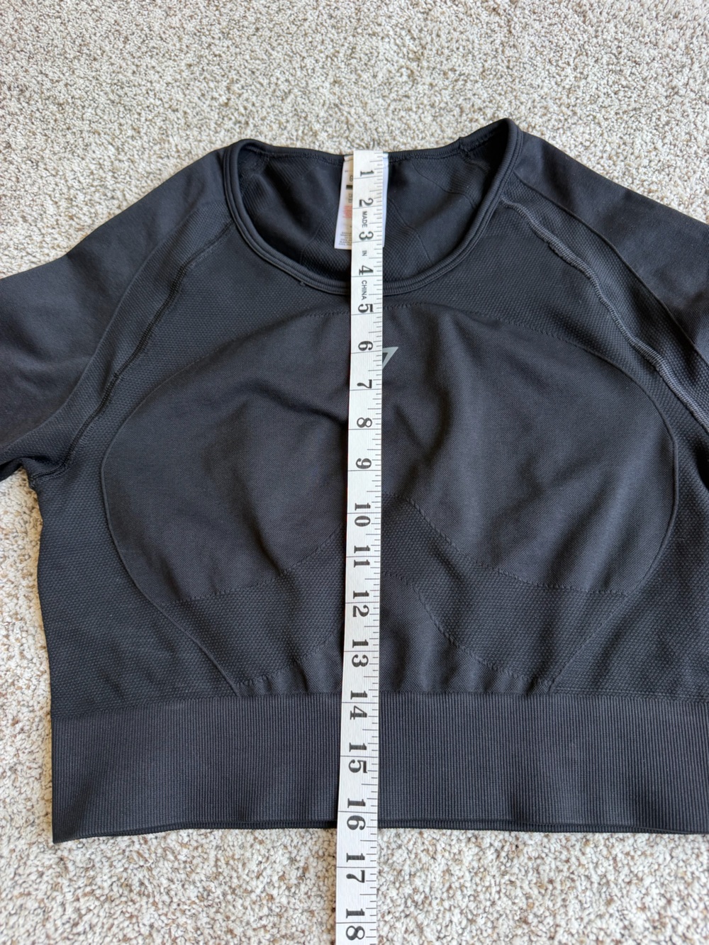 Gymshark Seamless Long Sleeve Crop Top Thumbhole Black XL Athletic Workout - Picture 9 of 9